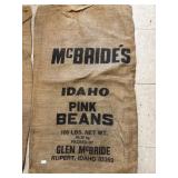 McBrideï¿½s Idaho 100 lbs. Pink Bean Burlap Bag.