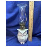 Vintage Porcelain Owl miniature Oil Lamp - Never