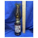 Vintage Amber miniature Oil Lamp - Never Used