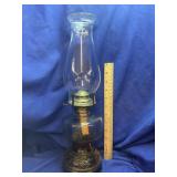 Vintage Tow Color (Amber and clear base) Oil Lamp