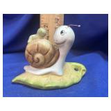 Vintage Ceramic Snail Figurine with Little Critter