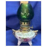 Miniature porcelain Oil Lamp -  Bless This House