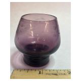 Vintage Purple Amethyst Etched Shot Glass