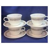 4 Pairs Corning Ware Corelle Woodland Cups and