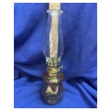 Vintage Amber bas Miniature Oil Lamp - Unused