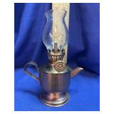 Copper-Tone Miniature Oil Lamp ï¿½ Novelty Teapot