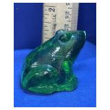 Ganz Green Art Glass Mini Frog Figurine