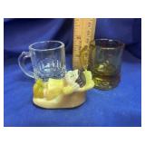 miniature amber & glass mug +   Ice Age Toy