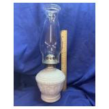Vintage Anchor Hocking White Rose Oil Lamp -