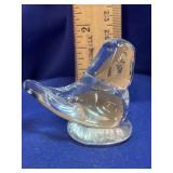 Vintage Solid Clear Art Glass Bird Figurine