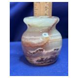 Miniature Carved Mexican Onyx / Calcite Bud Vase