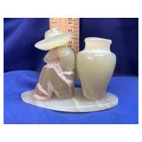 Carved Mexican Onyx / Calcite Siesta Figurine