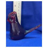 Vintage Ruby Gold and s Glass Rooster