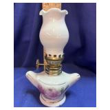 Gilt-Accent Ceramic Miniature Oil Lamp Genie