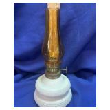 Vintage Patio Lamp Milk Glass with an Amber