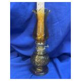 Vintage Enesco Amber swirled Oil Lamp - Unused