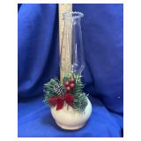 Glass Holiday Garland Accent Miniature Oil Lamp