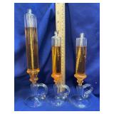 Set of 3 Candle-Form Liquid Oil Lamps Candlestick