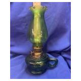 Vintage Green Glass Finger Oil Lamp - Unused
