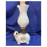 Miniature Milk Glass Turtle Oil Lamp - Unused