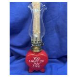 Miniature Red Heart ï¿½You Light Up My Lifeï¿½ Oil