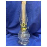 Vintage Clear Glass Swirl Base Miniature Oil Lamp