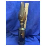 Vintage Amber Glass Oil Lamp - Unused