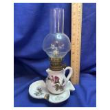 Vintage miniature oil  Lamp - Porcelain ash tray