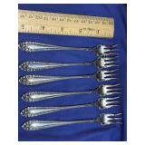 6 STERLING oyster Forks.  Gorham 1897. Lancaster