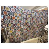 Vintage Grandmother's Flower Garden Quilt