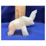 Carved Mexican Onyx / Calcite Elephant Figurine