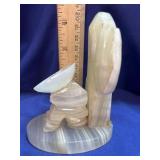 Vintage Carved Mexican Onyx / Calcite Siesta Fig
