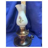 Copper-Tone Miniature Finger Oil Lamp with Floral