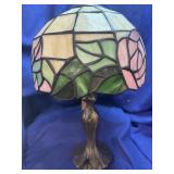 Slag Glass Style Floral Accent Lamp