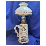 Ceramic Stein-Form Heraldic Miniature Oil Lamp