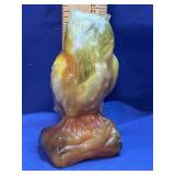 Boyd Glass Owl Figurine w marble patterns