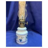 Ceramic Miniature Oil Lamp ï¿½ Blue Floral Vine Moti