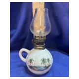 Miniature Oil Lamp ï¿½ Tropical Palm Tree & Oasis