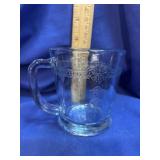 Vintage Pressed Blue Tint Glass Paneled Mug / Cup