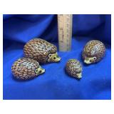 Graduated Ceramic Hedgehog Figurine Family Set