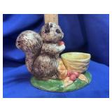 Glazed Ceramic Figural Squirrel and Walnut Novelty