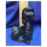 Vintage Ceramic Black Poodle Figurine