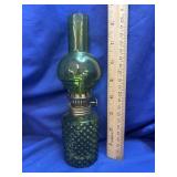 Vintage Green Hobnail miniature Oil Lamp - Never