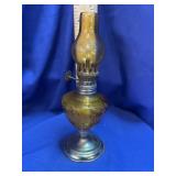 Amber Glass Miniature Oil Lamp Set (see pic)