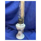 Miniature porcelain with pink roses Oil Lamp -