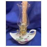 Miniature porcelain Aladdin Style Finger Oil Lamp