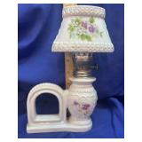Miniature porcelain picture frame Oil Lamp -