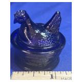 Miniature 1ï¿½ Hen on Neat,  dark Cobalt Blue