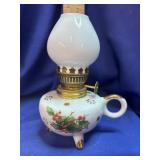 Porcelain Footed Holiday Miniature Finger Oil Lamp