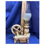Ceramic Nautical Spinning Wheel Novelty Oil Lamp